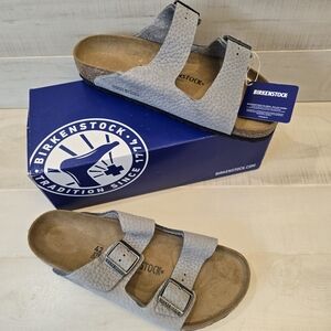 Birkenstock Arizona Sandals Light Gray Double Strap